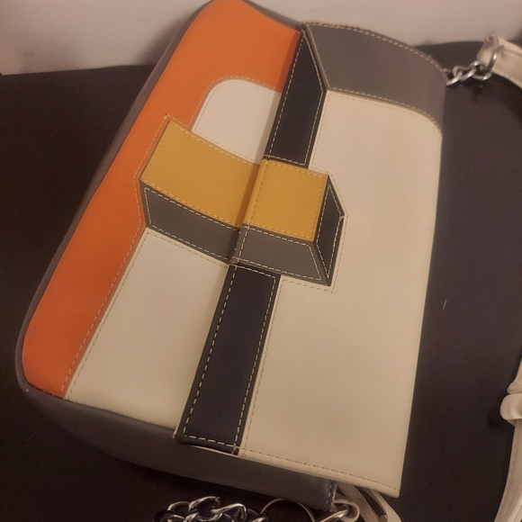 2013 3D Colorblock Runway Baguette Clutch Cross body bag Purse - Picture 9 of 11